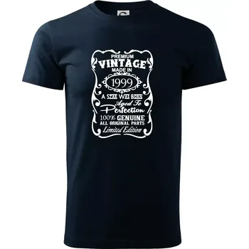 Pánské tričko Vintage Etiketa - 1999 - Triko extra velké (5-8XL) - 6XL ( Námořní modrá (téměř černá) )