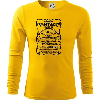 Pánské oblečení Vintage Etiketa - 1966 - Triko s dlouhým rukávem FIT-T long sleeve - S ( Žlutá )