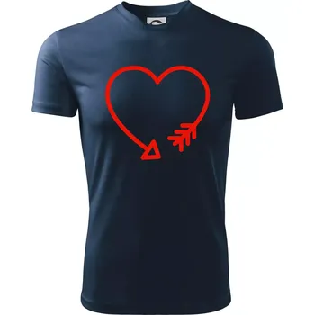 Chlapecké tričko Srdce šíp - Dětské triko sportovní (dresovina) - 146 cm/10 let ( Námořní modrá (velmi tmavá - téměř černá) )