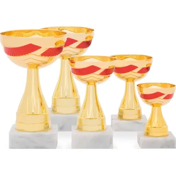 Pohár EKONOM, výška 11 cm, zlatý/červený