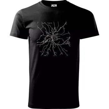 Černobílá mapa Vizovice - Triko extra velké (5-8XL) - 8XL ( Černá )