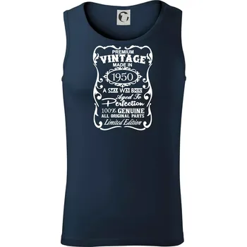 Vintage Etiketa - 1950 - Tílko pánské Core - L ( Námořní modrá (velmi tmavá - téměř černá) )