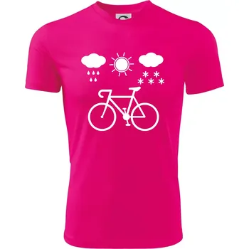 Cyklista za každého počasí - Dětské triko sportovní (dresovina) - 146 cm/10 let ( Neon Pink )