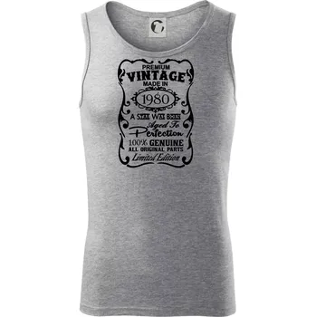 Vintage Etiketa - 1980 - Tílko pánské Core - L ( Tmavě šedý melír )