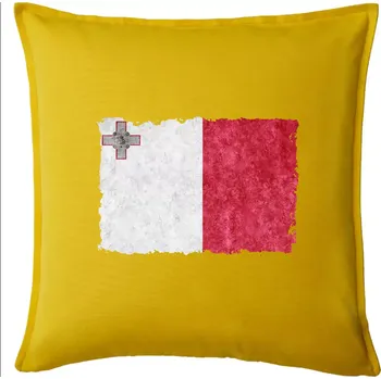 Polštář Vlajka Malta okousaná - Polštář 50x50 - 50x50 - Pouze potah ( Žlutá )