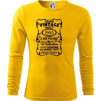 Pánské oblečení Vintage Etiketa - 1995 - Triko s dlouhým rukávem FIT-T long sleeve - M ( Žlutá )