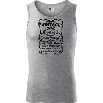 Vintage Etiketa - 1989 - Tílko pánské Core - L ( Tmavě šedý melír )