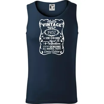 Vintage Etiketa - 1957 - Tílko pánské Core - L ( Námořní modrá (velmi tmavá - téměř černá) )