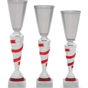 Pohár STANDARD, výška 36 cm, stříbrný/červený