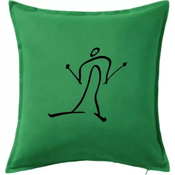 Polštář Běžkař kreslený - Polštář 50x50 - 50x50 - Pouze potah ( Středně zelená )