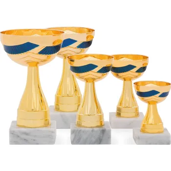 Pohár EKONOM, výška 11 cm, zlatý/modrý