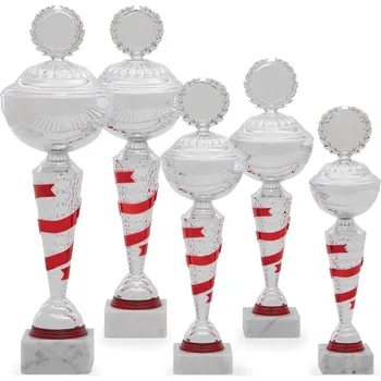 Pohár EKONOM, výška 39 cm, stříbrný/červený