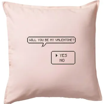 Polštář Will you be my Valentine - Polštář 50x50 - 50x50 - Pouze potah ( Světle růžová )