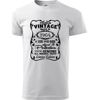 Pánské tričko Vintage Etiketa - 1964 - Triko extra velké (5-8XL) - 7XL ( Bílá )