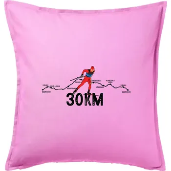 Polštář 30km po Jizerkách - Polštář 50x50 - 50x50 - Pouze potah ( Růžová )