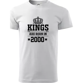 Pánské tričko Kings are born in 2000 - Triko extra velké (5-8XL) - 8XL ( Bílá )