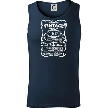 Vintage Etiketa - 1967 - Tílko pánské Core - L ( Námořní modrá (velmi tmavá - téměř černá) )