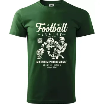 Pánské tričko Football League plakát - Klasické pánské triko vyšší gramáže - S ( Lahvově zelená )