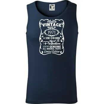 Pánská móda Vintage Etiketa - 1971 - Tílko pánské Core - 2XL ( Námořní modrá (velmi tmavá - téměř černá) )