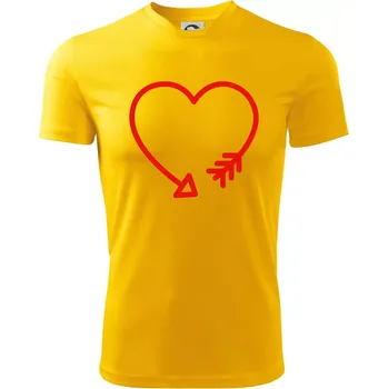 Srdce šíp - Dětské triko sportovní (dresovina) - 134 cm/8 let ( Žlutá )