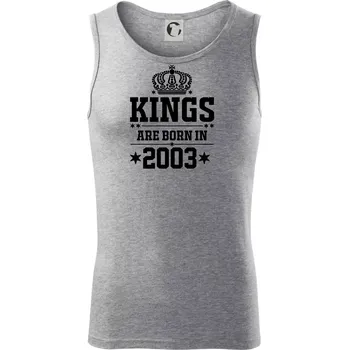 Kings are born in 2003 - Tílko pánské Core - S ( Tmavě šedý melír )