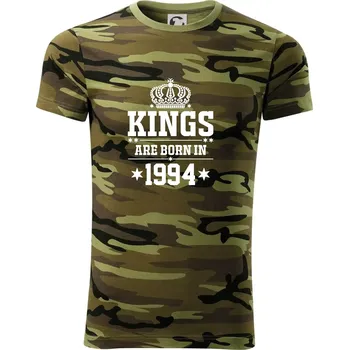 Pánské oblečení Kings are born in 1994 - Army CAMOUFLAGE - XL ( Zelený maskáč )