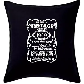 Polštář Vintage Etiketa - 1949 - Polštář 50x50 - 50x50 - Pouze potah ( Černá )