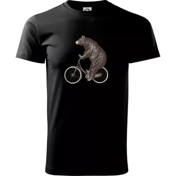 Medvěd na kole - Triko extra velké (5-8XL) - 7XL ( Černá )