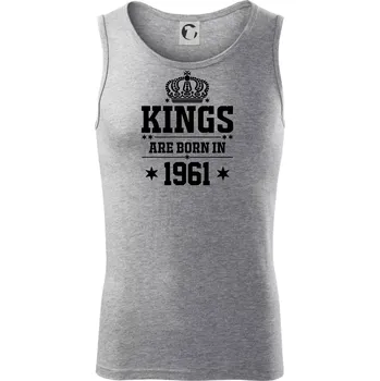 Kings are born in 1961 - Tílko pánské Core - 2XL ( Tmavě šedý melír )