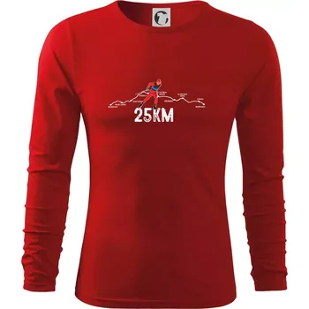 Pánské oblečení 25km po Jizerkách - Triko s dlouhým rukávem FIT-T long sleeve - S ( Červená )