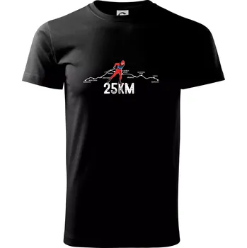 Pánské tričko 25km po Jizerkách - Triko extra velké (5-8XL) - 8XL ( Černá )