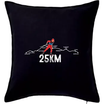Polštář 25km po Jizerkách - Polštář 50x50 - 50x50 - Pouze potah ( Černá )