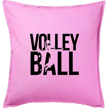 Polštář Volleyball nápis - Polštář 50x50 - 50x50 - Pouze potah ( Růžová )