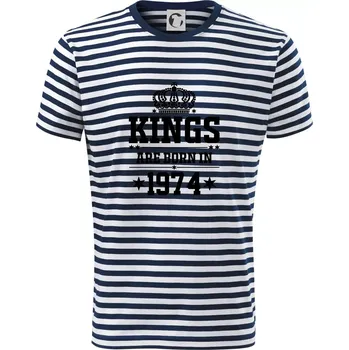 Pánská móda Kings are born in 1974 - Triko na vodu - S ( Prouhovaná )