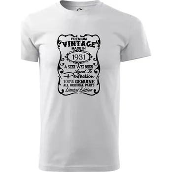 Pánské tričko Vintage Etiketa - 1931 - Triko extra velké (5-8XL) - 7XL ( Bílá )