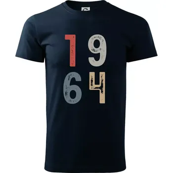 Pánské tričko Vintage číslice 1964 - Triko extra velké (5-8XL) - 8XL ( Námořní modrá (velmi tmavá - téměř černá) )