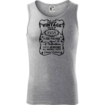 Vintage Etiketa - 1958 - Tílko pánské Core - XL ( Tmavě šedý melír )