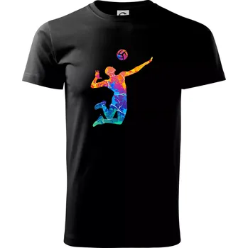 Volejbalista splash s míčem - Triko extra velké (5-8XL) - 8XL ( Černá )