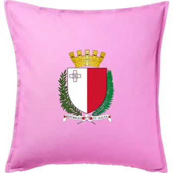 Polštář Malta - statní znak - Polštář 50x50 - 50x50 - Pouze potah ( Růžová )