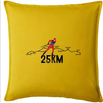 Polštář 25km po Jizerkách - Polštář 50x50 - 50x50 - Pouze potah ( Žlutá )