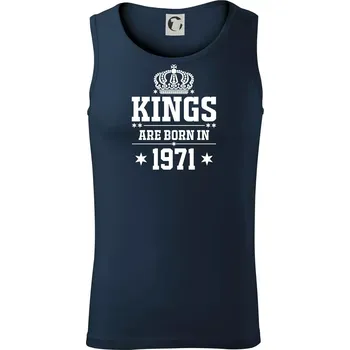 Kings are born in 1971 - Tílko pánské Core - 2XL ( Námořní modrá (velmi tmavá - téměř černá) )