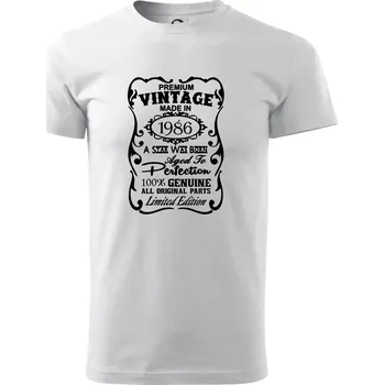 Pánské tričko Vintage Etiketa - 1986 - Triko extra velké (5-8XL) - 8XL ( Bílá )