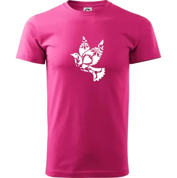 Pánská móda Ptáček vzorovaný - Klasické pánské triko vyšší gramáže - 2XL ( Purpurová )