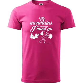 Pánská móda The mountains are calling běžkař - Klasické pánské triko vyšší gramáže - L ( Purpurová )