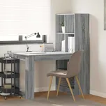 ZBXL Stůl s policí Šedá Sonoma 122 x 67 x 145 cm kompozitní dřevo