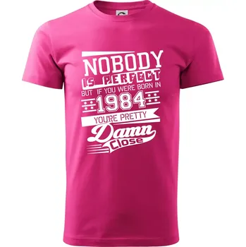 Pánské tričko Nobody is perfect - 1984 - Klasické pánské triko vyšší gramáže - S ( Purpurová )