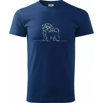 Havanský psík linka jedním tahem - Klasické pánské triko vyšší gramáže - XS ( Půlnoční modrá )