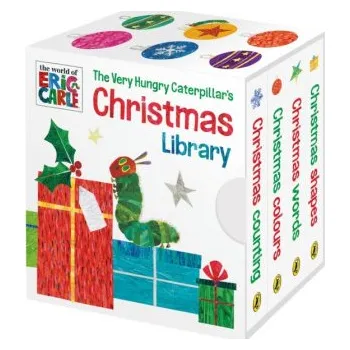 Cizojazyčná kniha Very Hungry Caterpillar's Christmas Library (Eric Carle)(Leporelo)