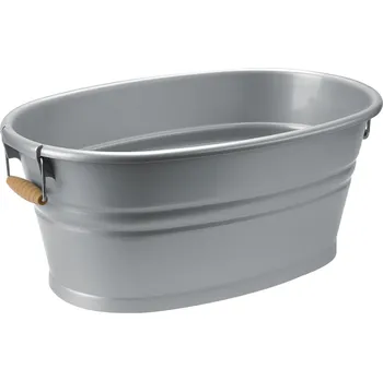 Oválné vědro Nostalgia stříbrné, 12 l