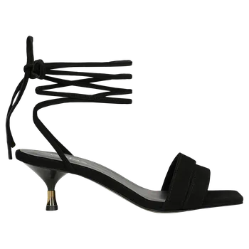 Dámské sandále Černé Šněrovací Sandály Na Nízkém Podpatku Wojas 7623281 37